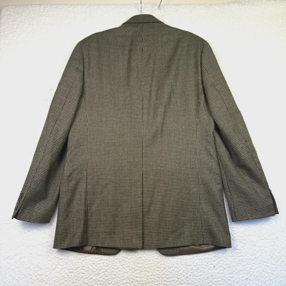 Lauren Ralph Lauren Blazer‎ Mens 42L Brown Houndstooth Wool Two Button Jacket